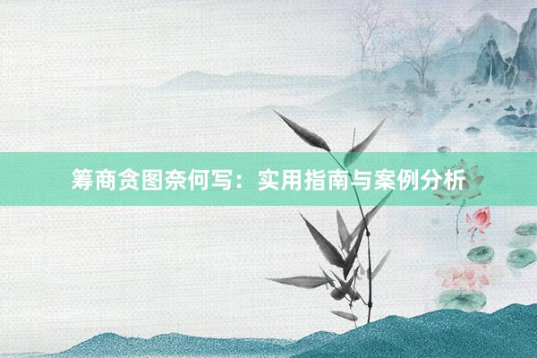 筹商贪图奈何写：实用指南与案例分析